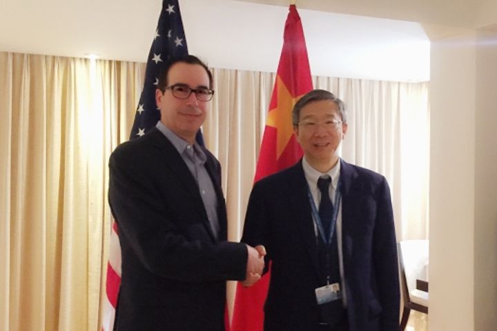 PBOC Governor Yi Gang Meets With US Treasury Secretary Steven Mnuchin