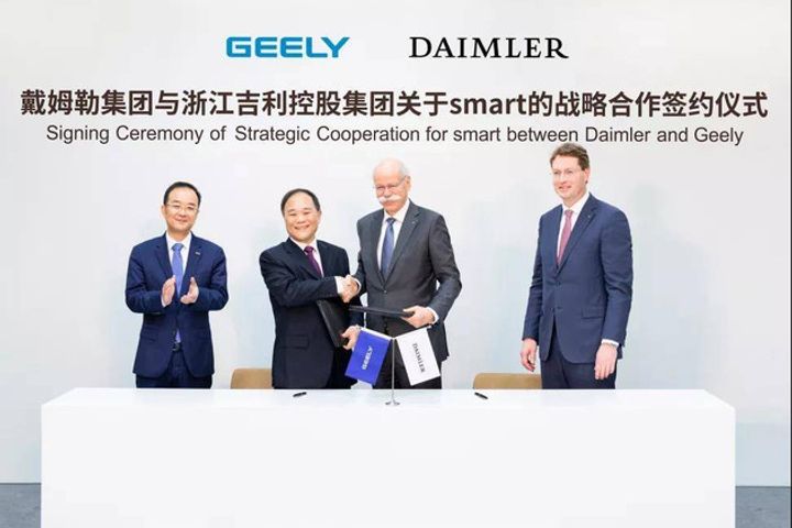 Daimler, Geely Join Hands to Turn Smart Brand Into Global NEV Giant