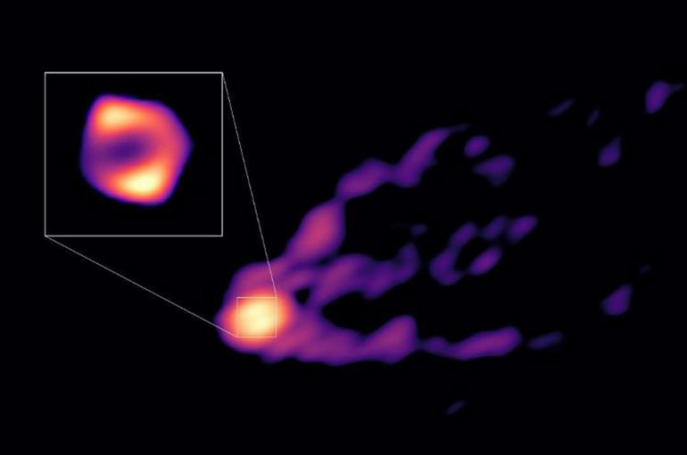 Scientists Reveal First Image of a Black Hole Blasting Out a Jet of Matter