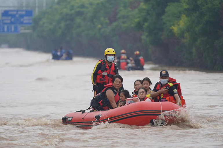 Northern Chinese City of Zhuozhou Battles Flood Waters